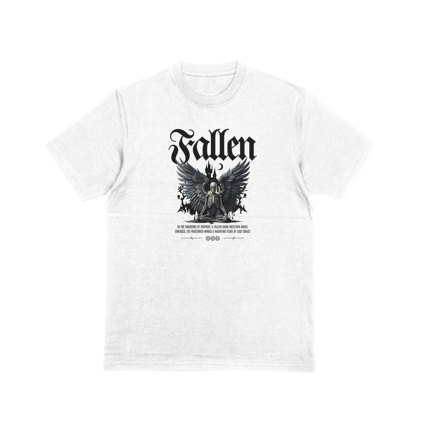 Fallen Skeleton with Wings Graphic T-Shirt