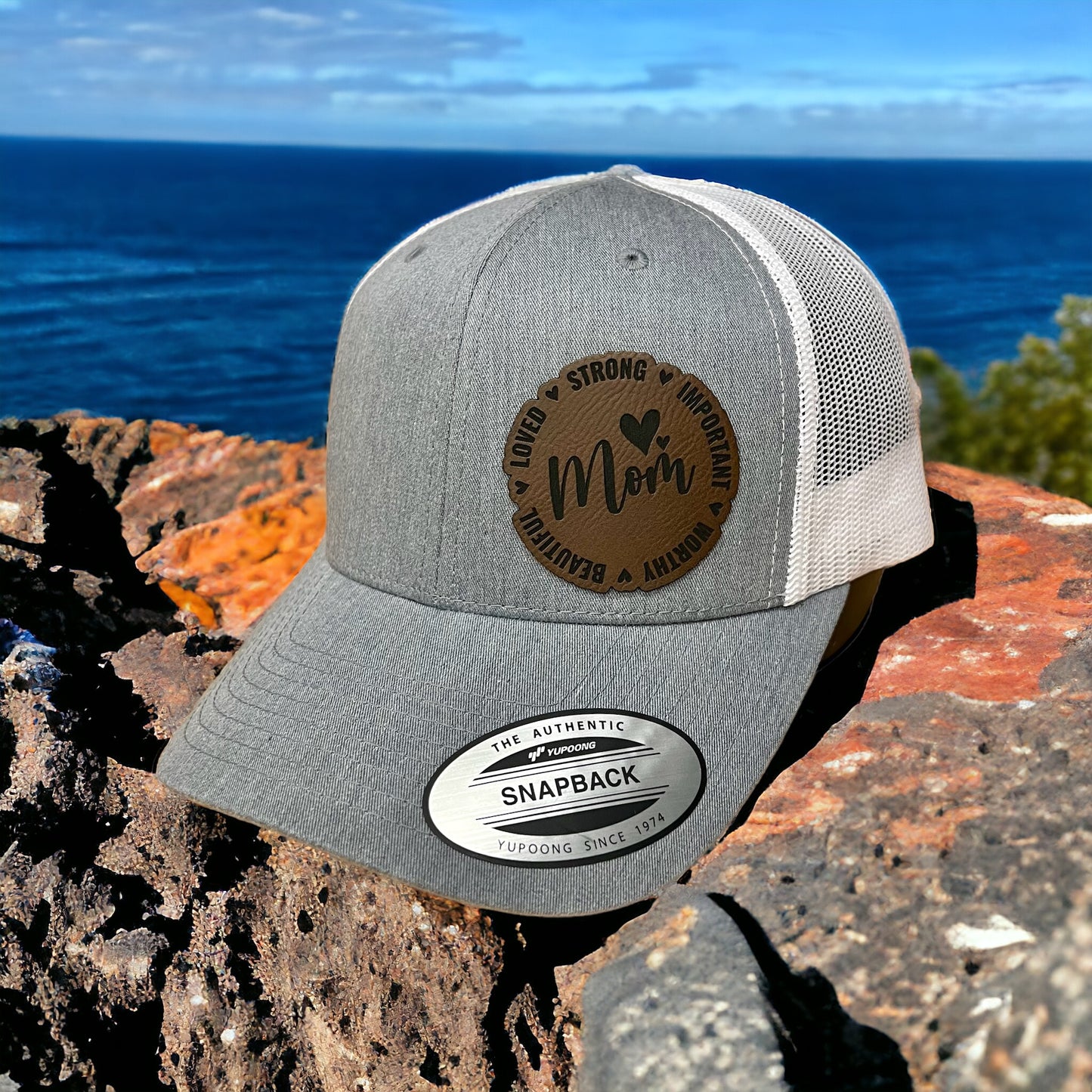 Mom Love Leather Patch Hat