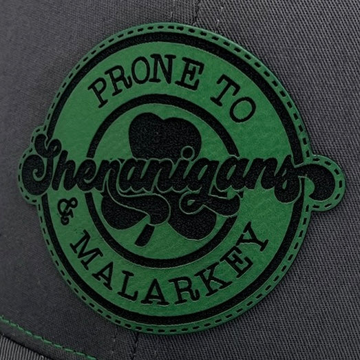 Prone To Shenanigans Leather Patch Hat
