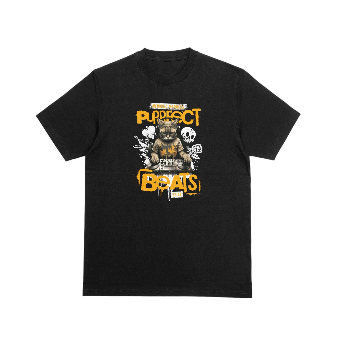 Purfect Beats Cat DJ Graphic T-Shirt