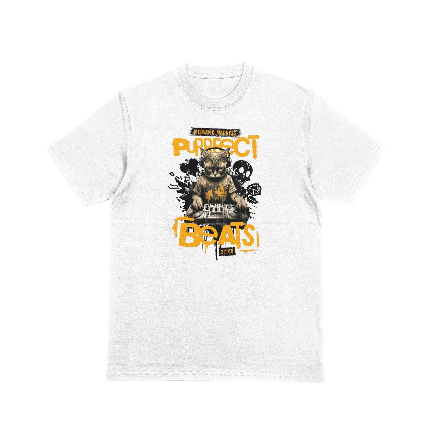 Purfect Beats Cat DJ Graphic T-Shirt